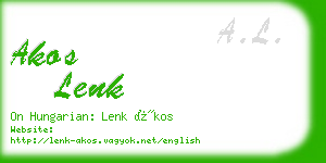 akos lenk business card